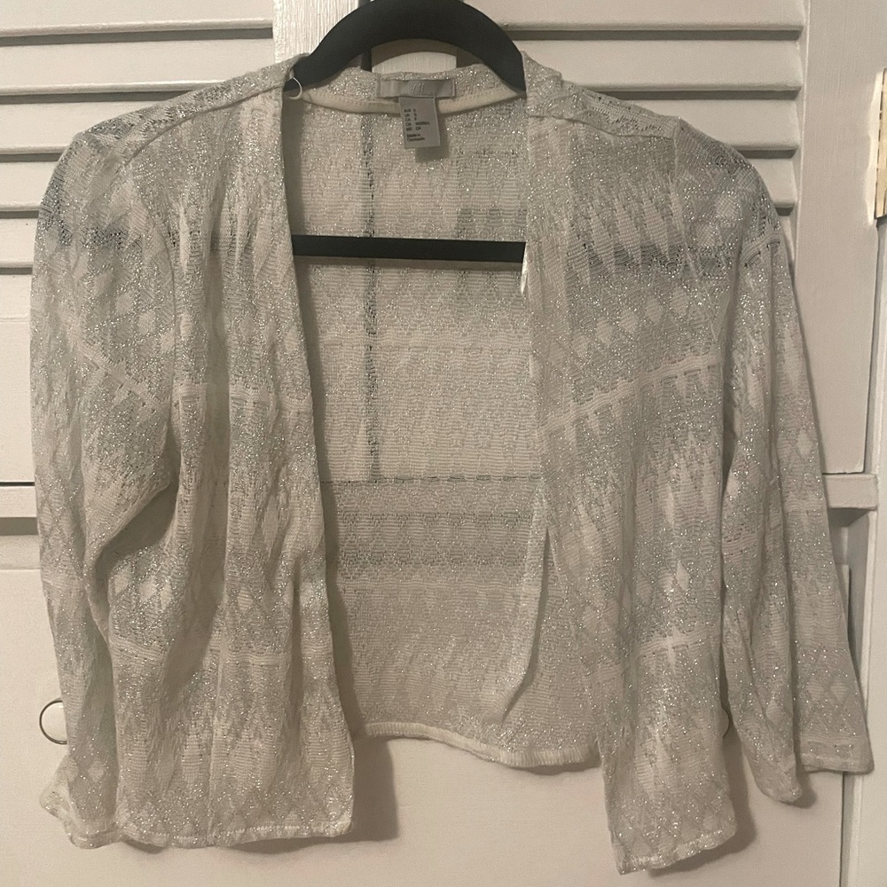 H&M Sheer Metallic Cardigan